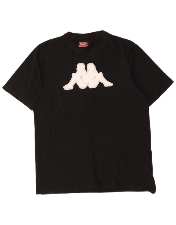 Kappa Herre Grafisk T-Shirt Top XL Sort Bomuld