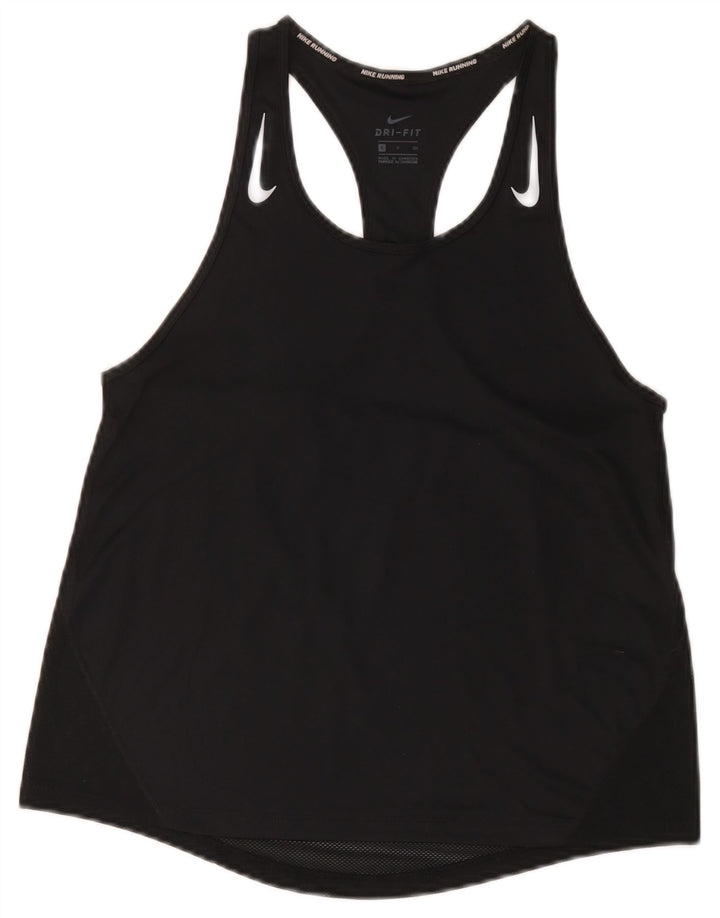 Nike Dame Dri Fit Vest Top UK 10 Small Black Polyester