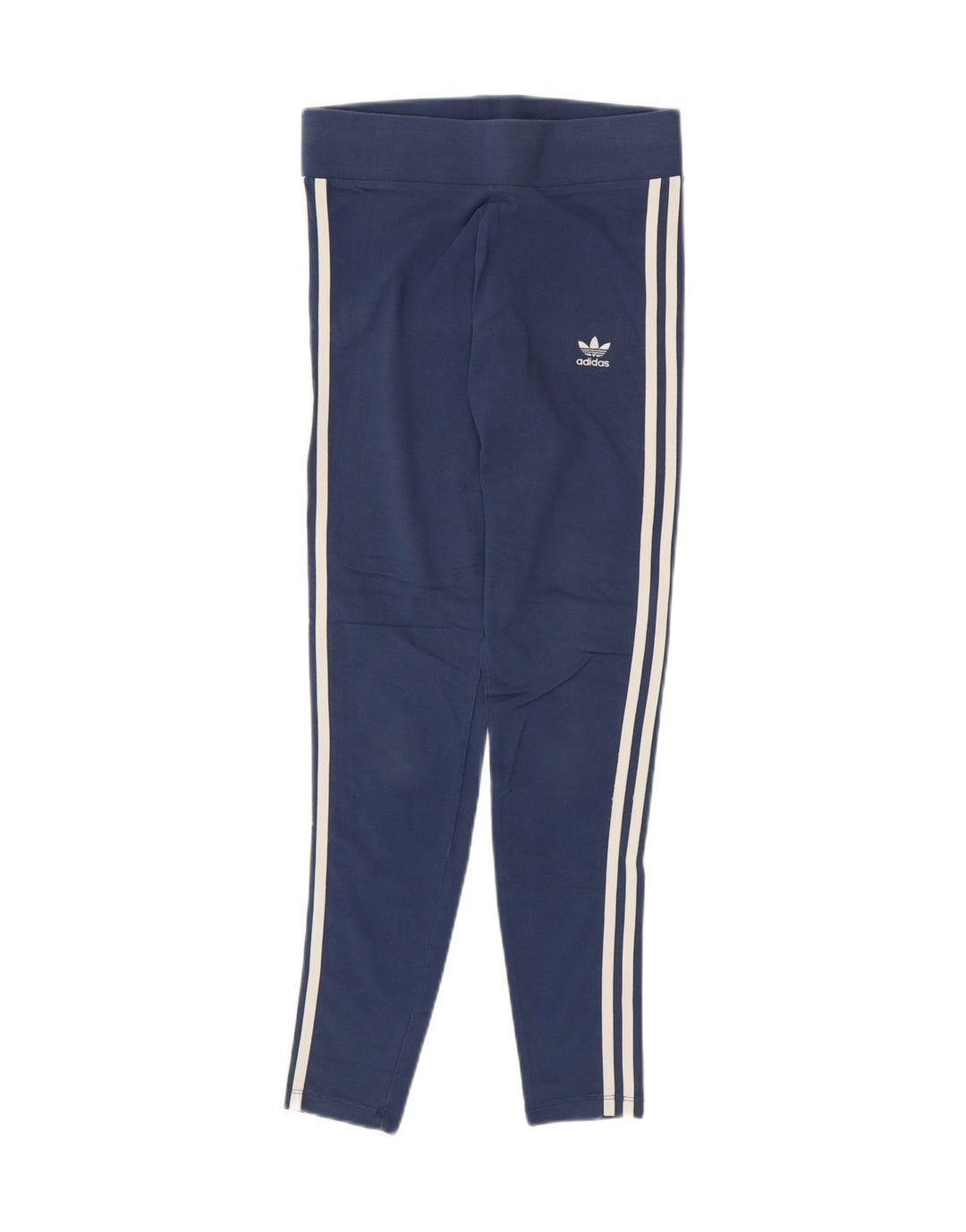 ADIDAS Dame Leggings UK 12 Medium Marineblå Bomuld