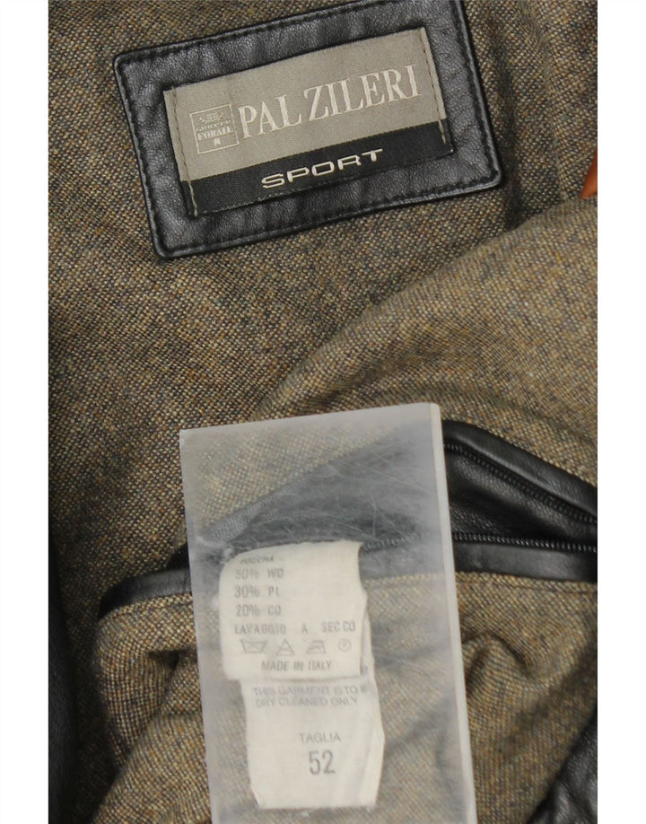 Pal Zileri Herre Læder Frakke IT 52 XL Sort Læder