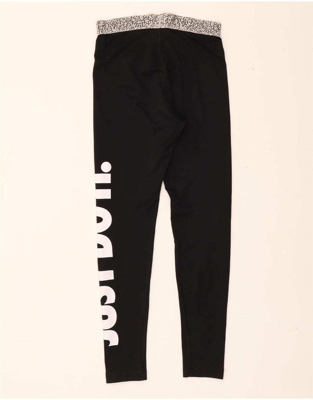 NIKE Womens Dri Fit Graphic Leggings UK 10 Small  Black Vintage Nike and Second-Hand Nike from Messina Hembry 