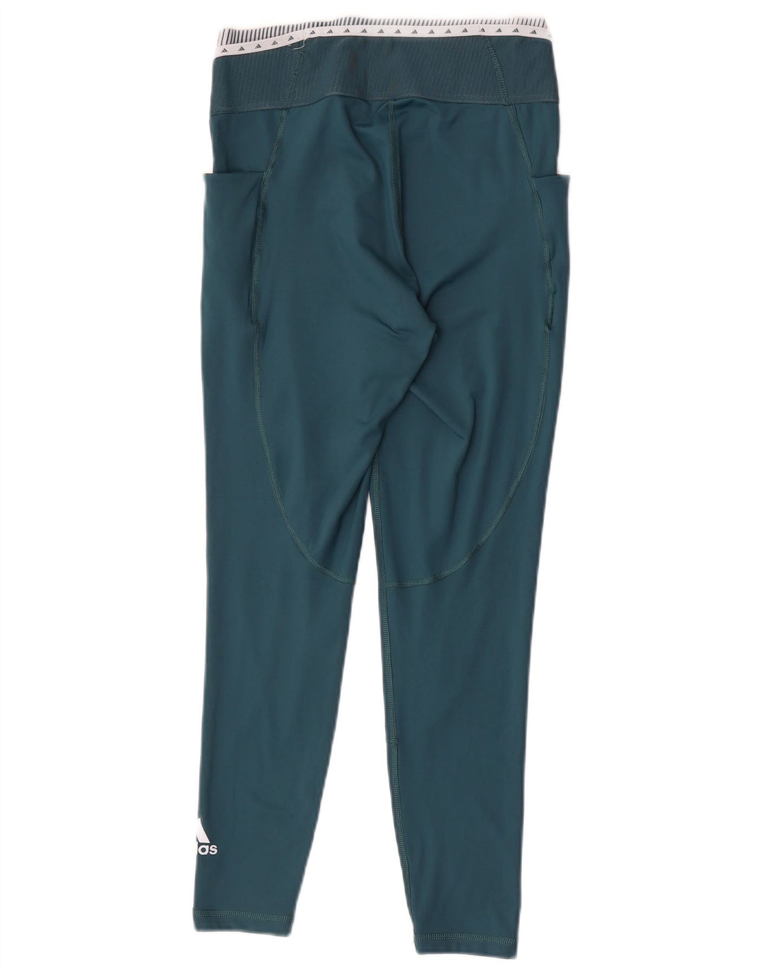 Adidas Graphic Leggings til kvinder UK 12/14 Medium Green Colourblock Polyester