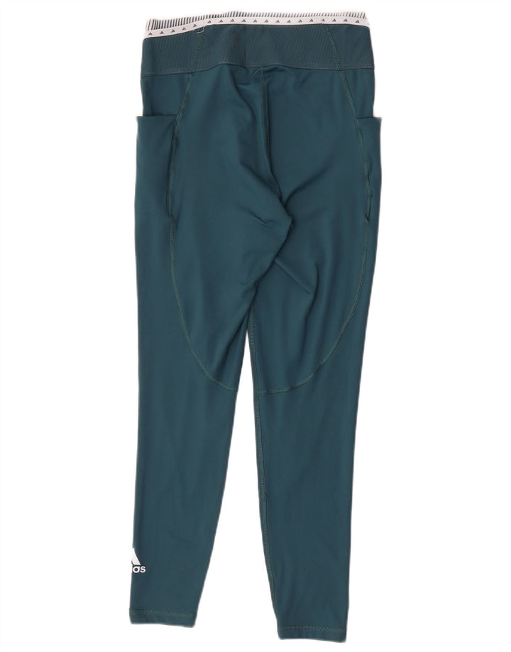 Adidas Graphic Leggings til kvinder UK 12/14 Medium Green Colourblock Polyester