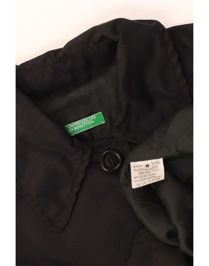 Benetton Womens Oversized Overfrakke UK 10 Lille sort polyamid