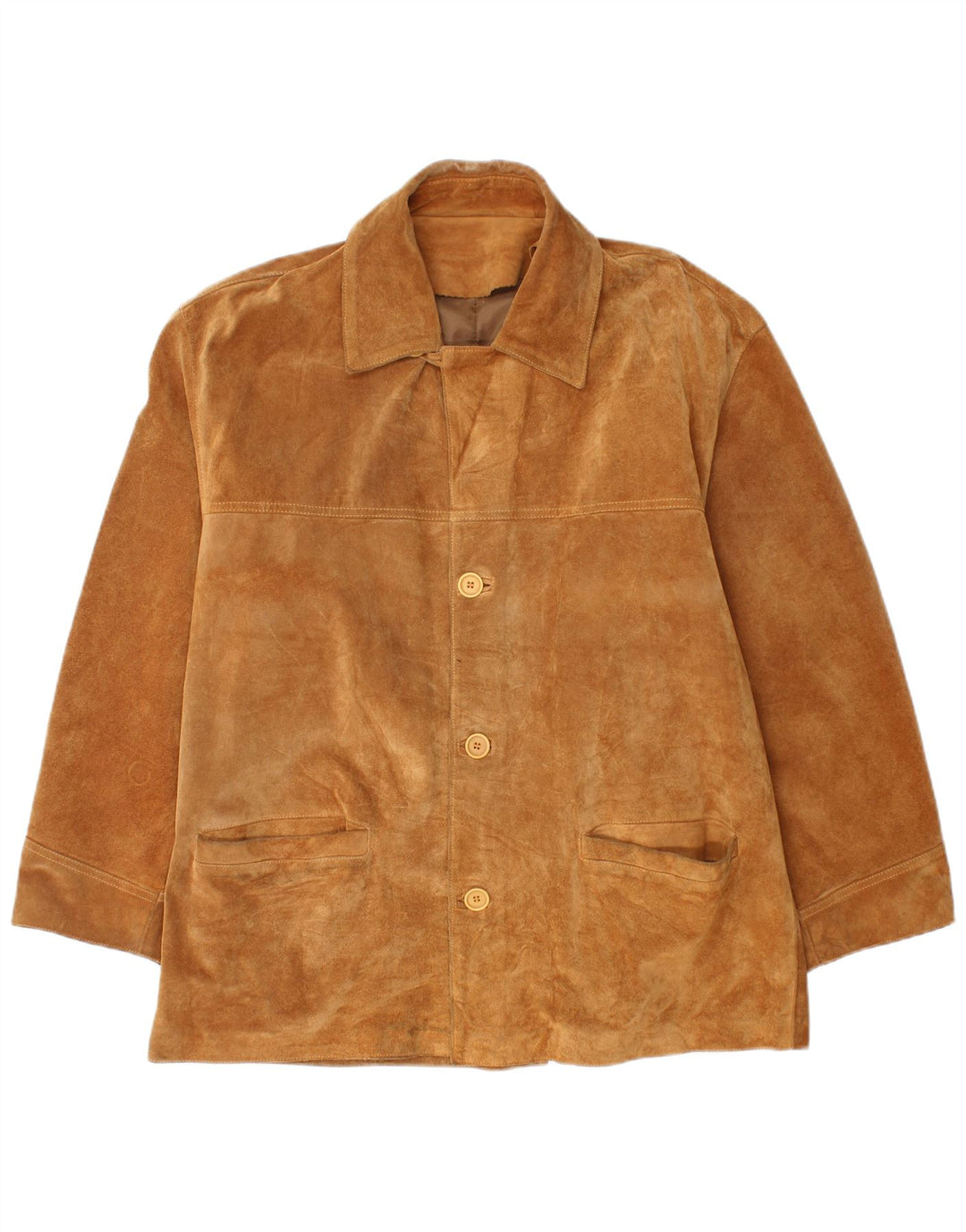 Vintage herre ruskindsjakke IT 50 Stort beige læder
