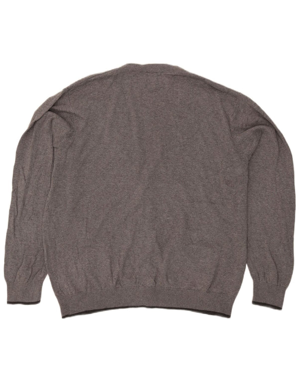 Marks & Spencer Herre Blue Harbor Cardigan Sweater 2XL Grå Flecked Bomuld