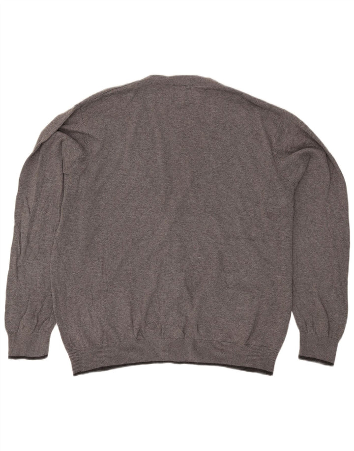 Marks & Spencer Herre Blue Harbor Cardigan Sweater 2XL Grå Flecked Bomuld