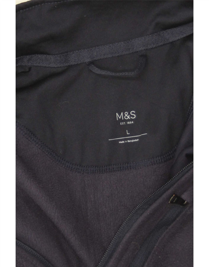 Marks & Spencer Fleecejakke til mænd UK 40 Large Navy Blue