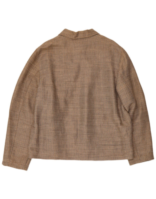 Monsoon Mens Bomber Jacket UK 40 Large Beige Check