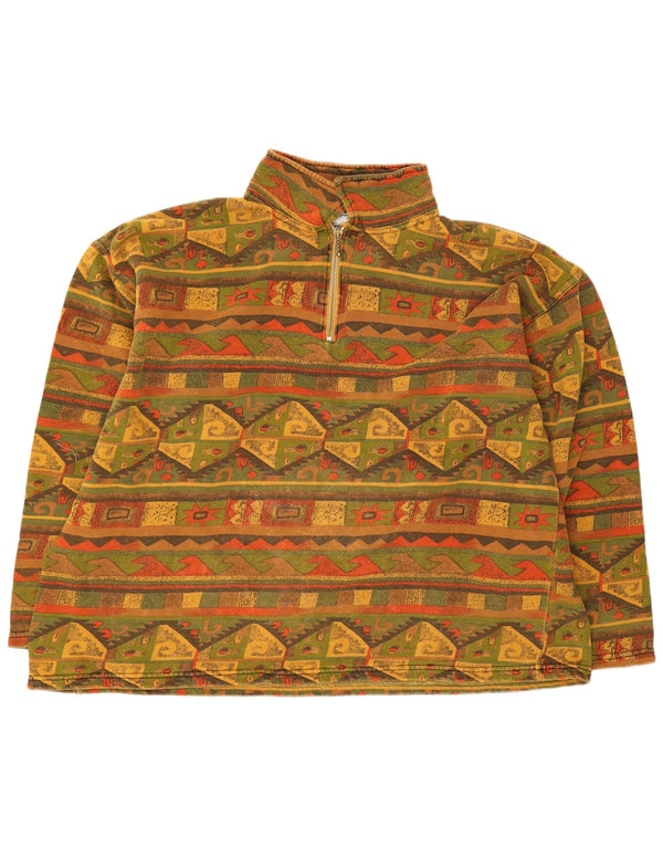 Vintage Dame Oversized Sweatshirt Jumper UK 16 Stor Flerfarvet
