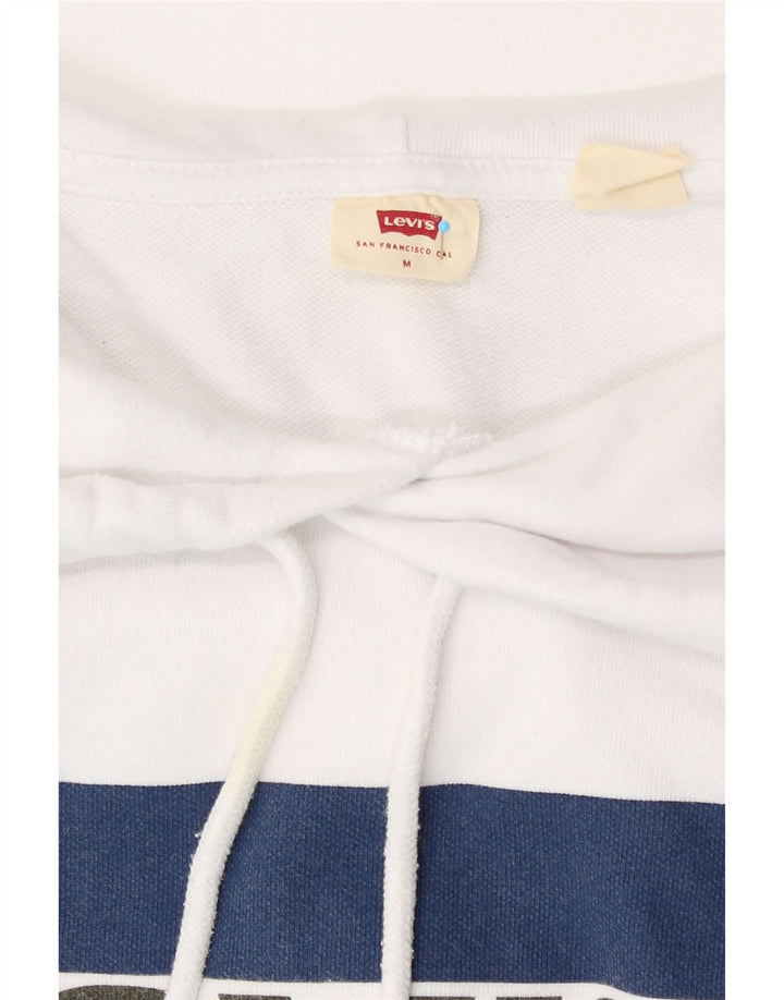 Levi's Grafisk Oversized Hoodie Jumper til kvinder UK 14 Medium White Bomuld