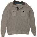 Ted Baker Herre Button Neck Jumper Sweater Størrelse 4 Stor Grå Bomuld