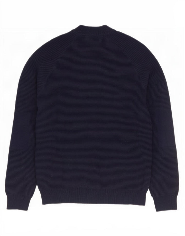 Ted Baker Herre Turtle Neck Jumper Sweater Størrelse 3 Medium Navy Blue Bomuld