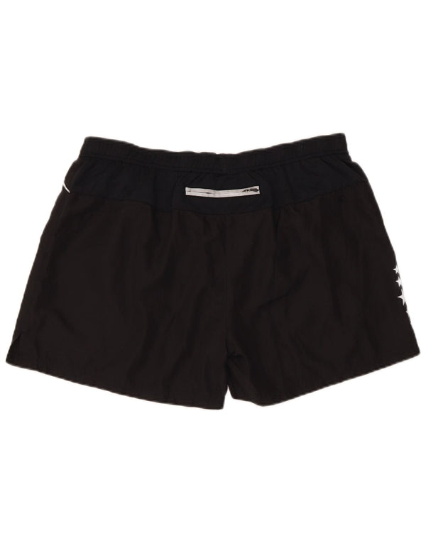 Champion Womens Graphic Regular Sports Shorts UK 14 Large Black Polyester