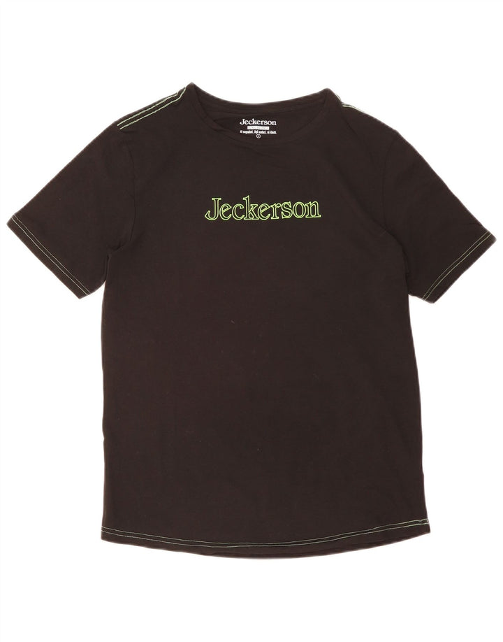 Jeckerson Herre grafisk T-shirt Top Stor sort bomuld