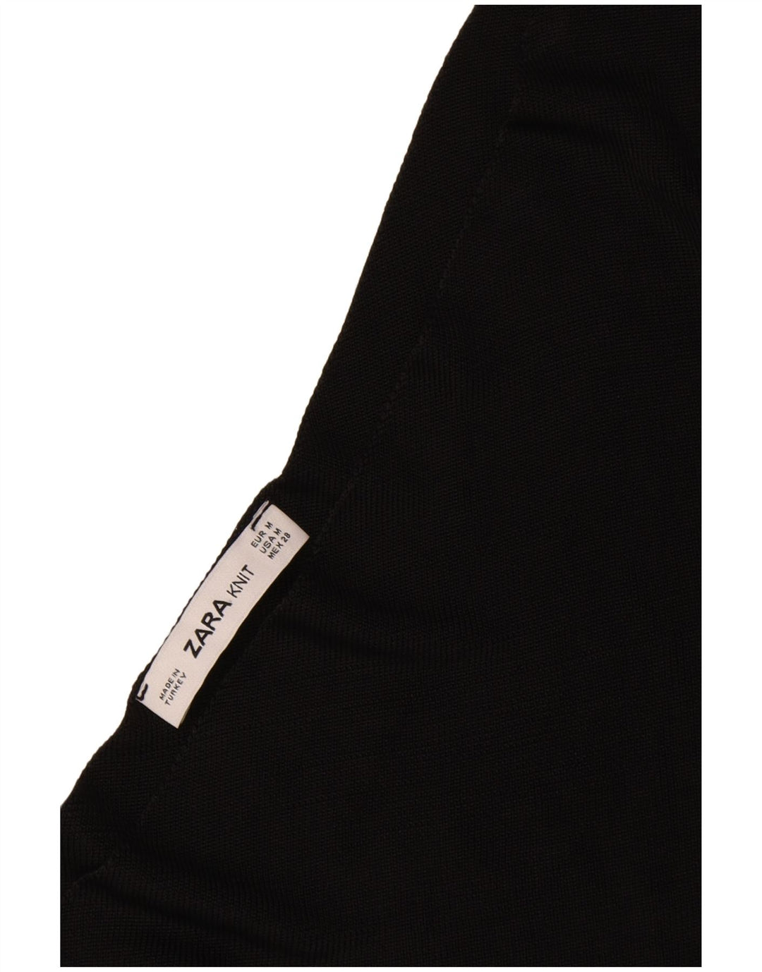 Zara Womens Crop One Shoulder Top UK 12 Medium Black Viscose