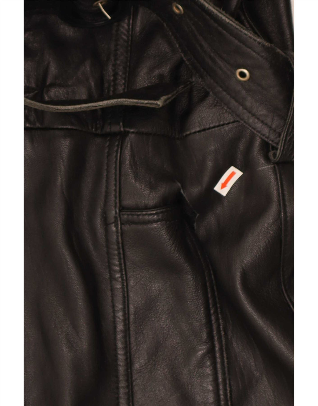 Vintage læderfrakke til kvinder UK 16 Large Black