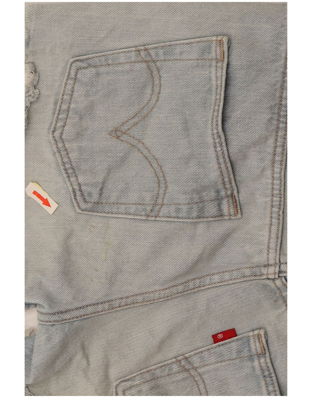 LEVI'S Womens 501 denimshorts W27 Små blå bomuld