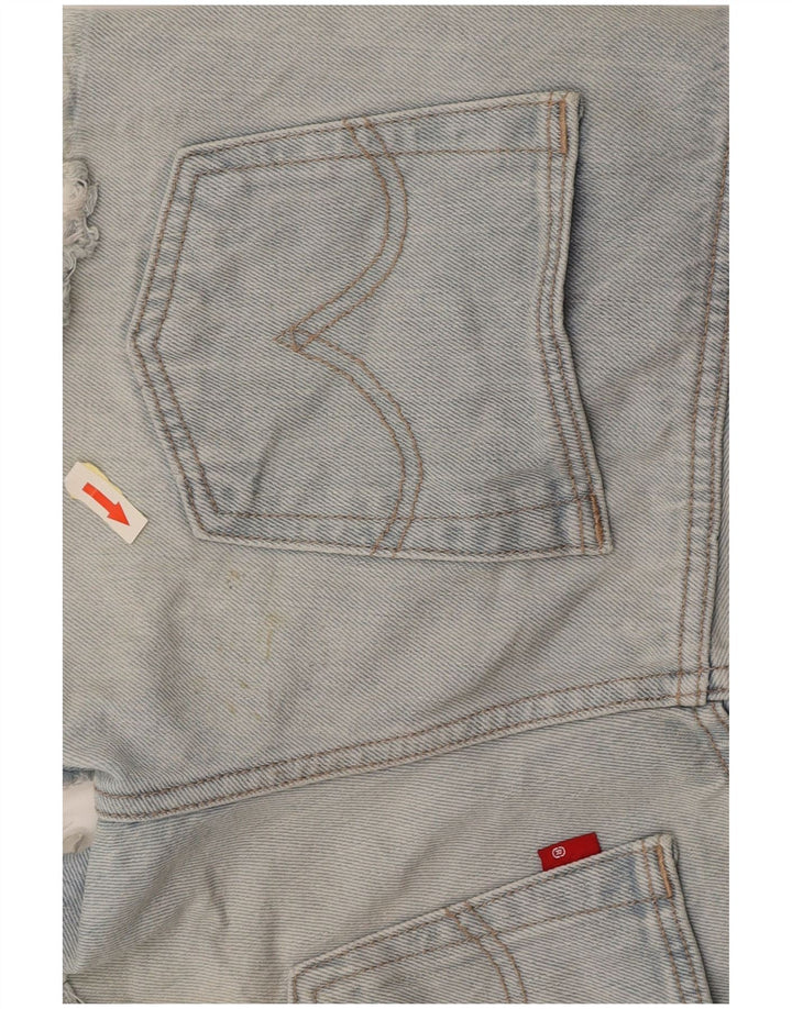 LEVI'S Womens 501 denimshorts W27 Små blå bomuld