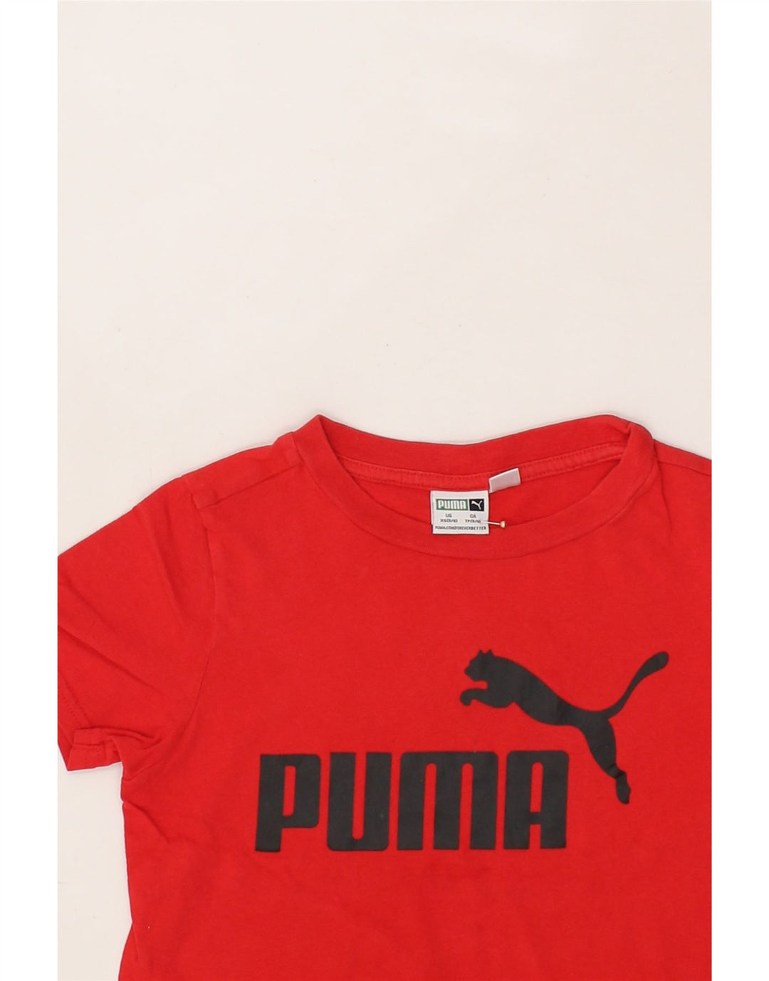 PUMA Boys Graphic T-Shirt Top 5-6 Years XS Red Vintage Puma and Second-Hand Puma from Messina Hembry 