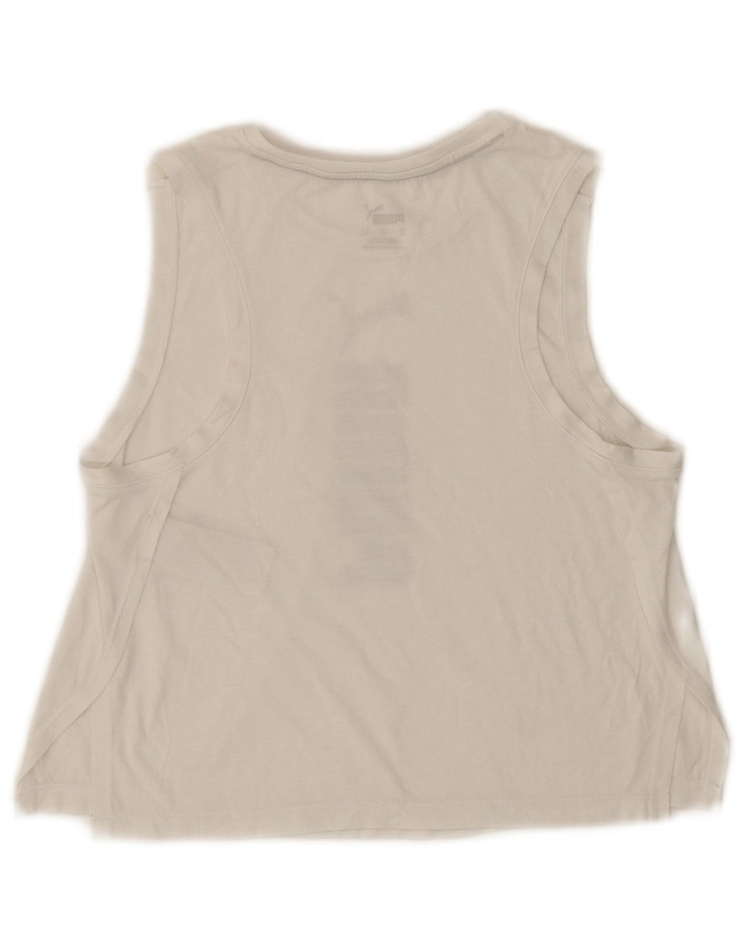 Puma Womens Crop Grafisk Vest Top UK 6 XS Hvid Polyester