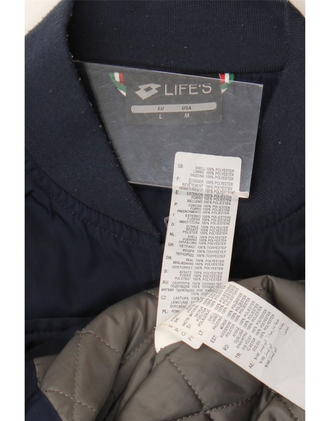 Lotto Herre Bomber Jacket UK 38 Medium Navy Blue Polyester