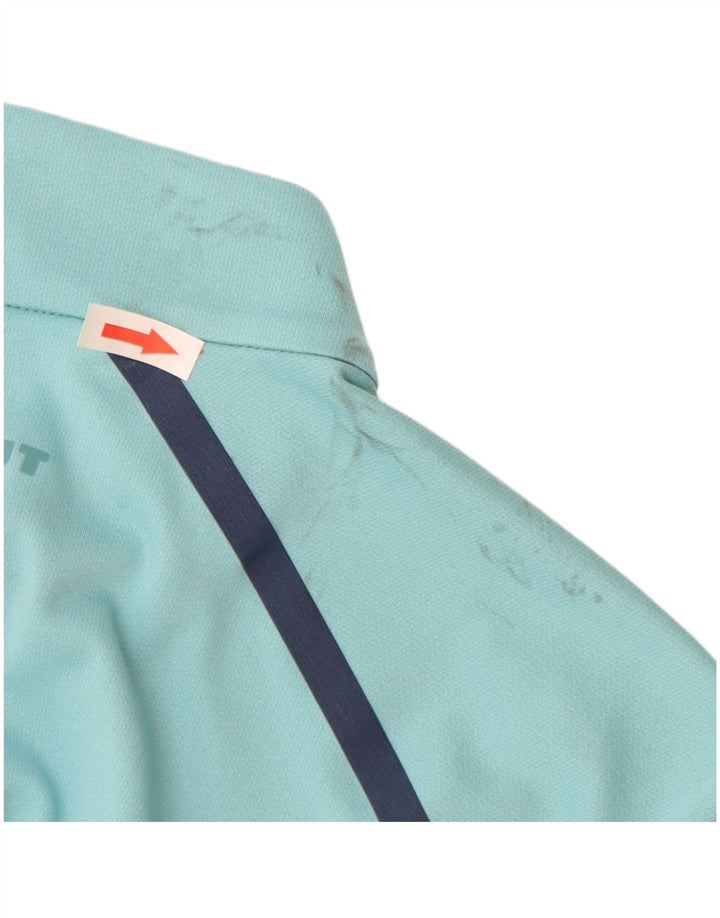 Mammut Herre Polartec Zip Neck T-Shirt Top Stor Blå Polyester