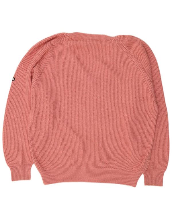 Navigare Dame Oversized V-hals sweater UK 14 Medium Pink Bomuld