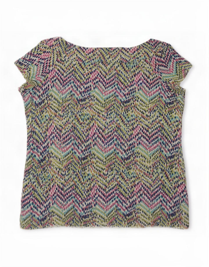M&Co Damebluse Top UK 12 Medium Flerfarvet geometrisk viskose