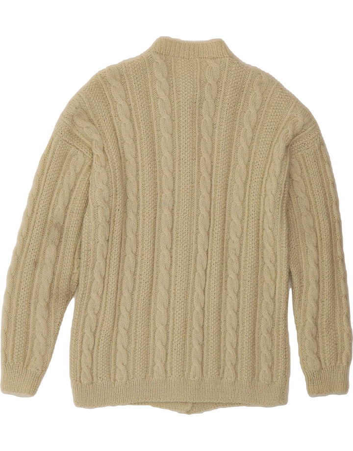 VINTAGE Womens Cardigan Sweater UK 16 Large Beige Vintage Vintage and Second-Hand Vintage from Messina Hembry 