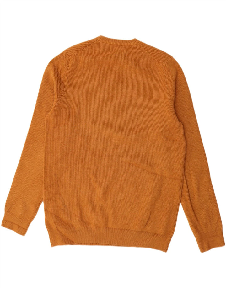 MARKS & SPENCER Herre sweater med rund hals, stor brun polyester