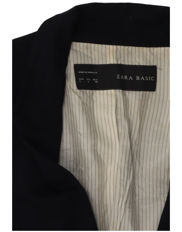 Zara Dame 1 Knap Blazer Jacket UK 14 Large Navy Blue