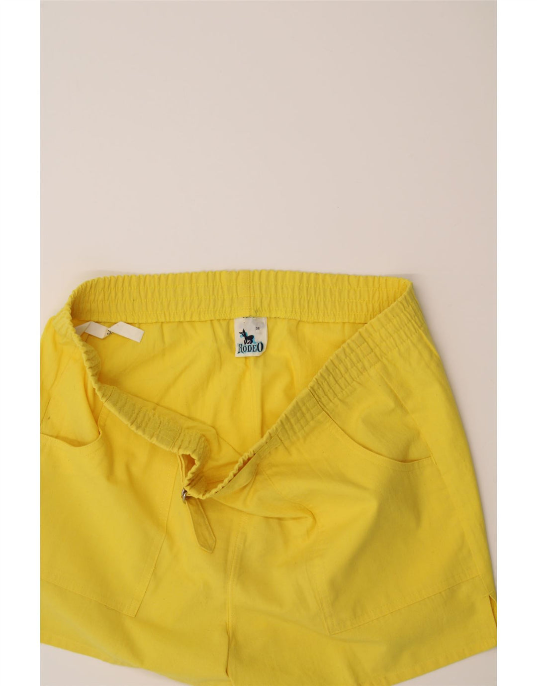 RODEO Womens Casual Shorts EU 38 Medium W34  Yellow Polyester Vintage Rodeo and Second-Hand Rodeo from Messina Hembry 