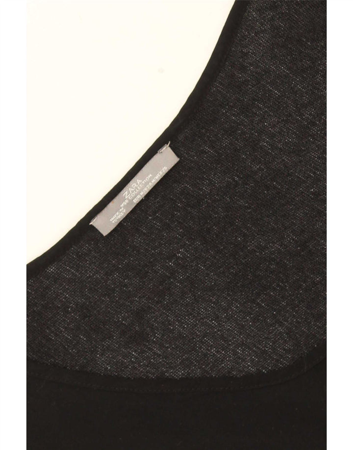 Zara Dame Oversized Top 3/4 ærme UK 14 Medium Sort
