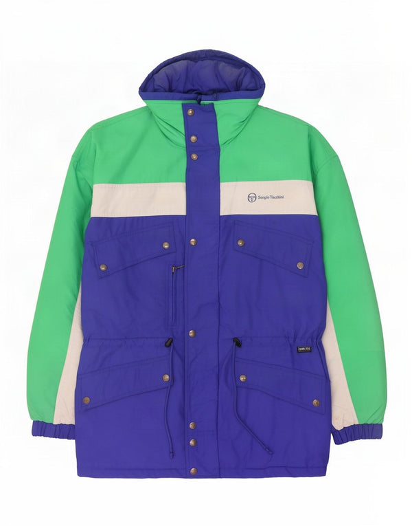 Sergio Tacchini Herre Hætte Skijakke IT 54 2XL Blå Colourblock Polyamid