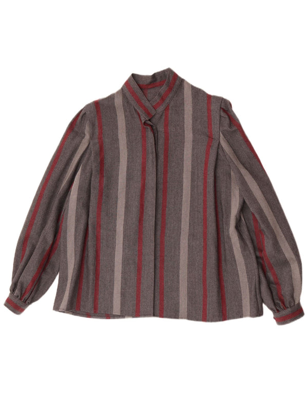 Vintage dameskjortebluse UK 18 XL Gråstribet