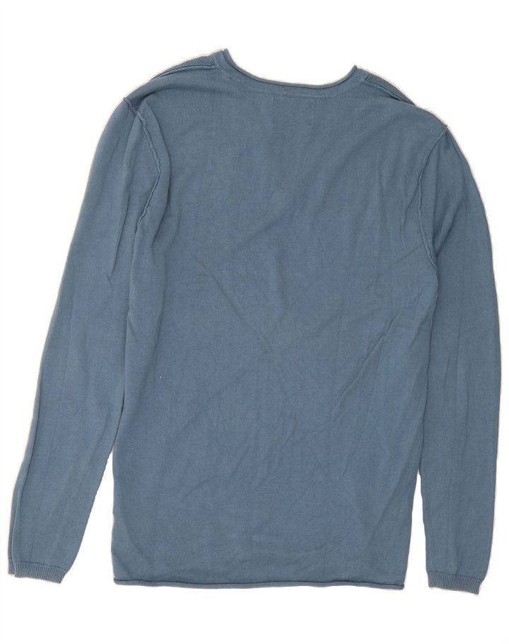 GUESS Mens V-Neck Jumper Sweater UK 40 Medium Blue Cotton Vintage Guess and Second-Hand Guess from Messina Hembry 