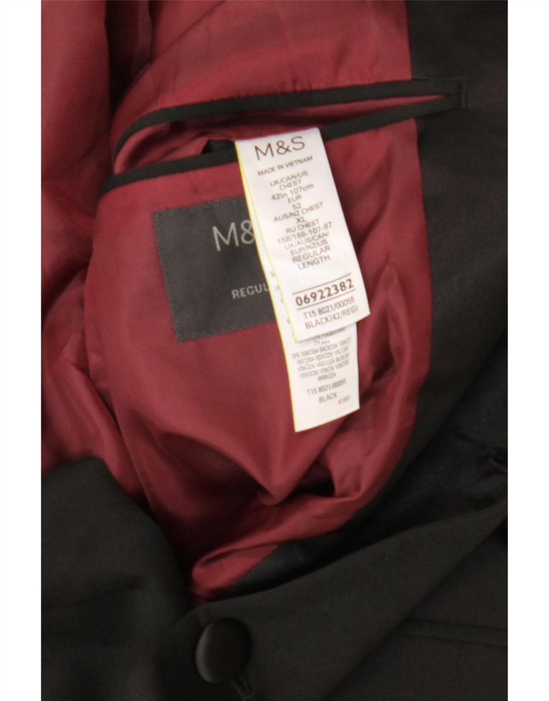 Marks & Spencer Herre 2-knaps blazerjakke UK 42 XL Sort Polyester