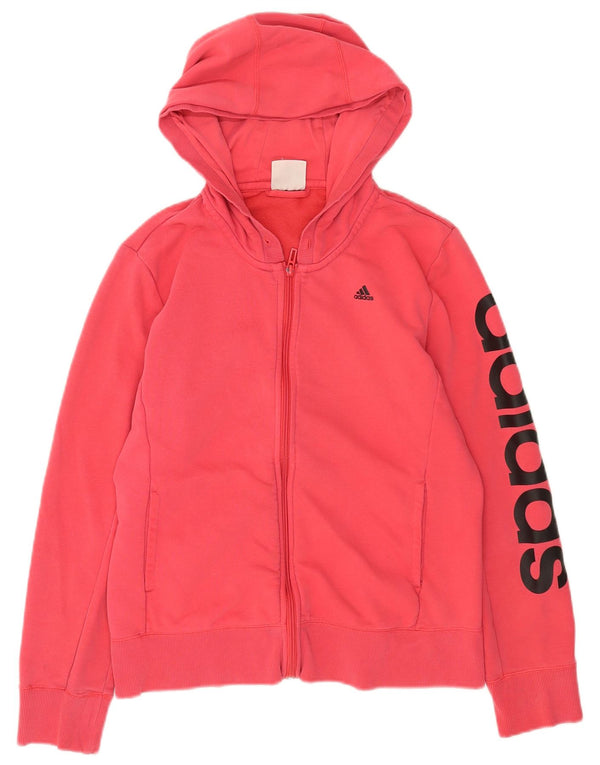 Adidas Dame Climalite grafisk hættetrøje med lynlås DK 16/18 Large Pink