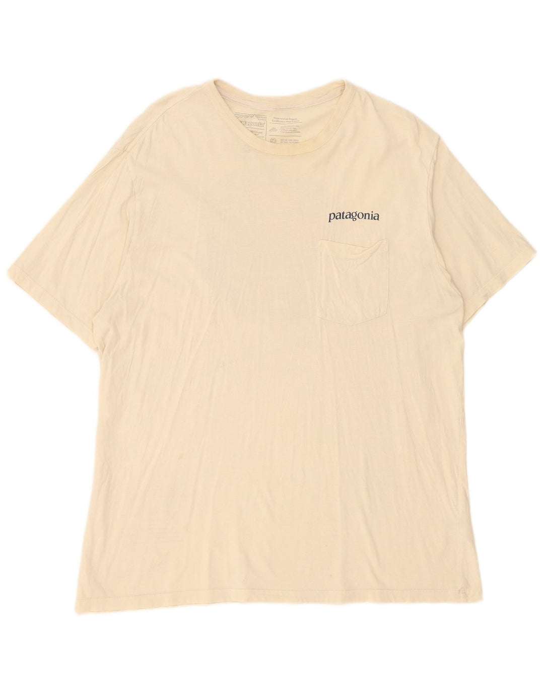 Patagonia Herre Regular Fit Grafisk T-shirt Top Stor Beige