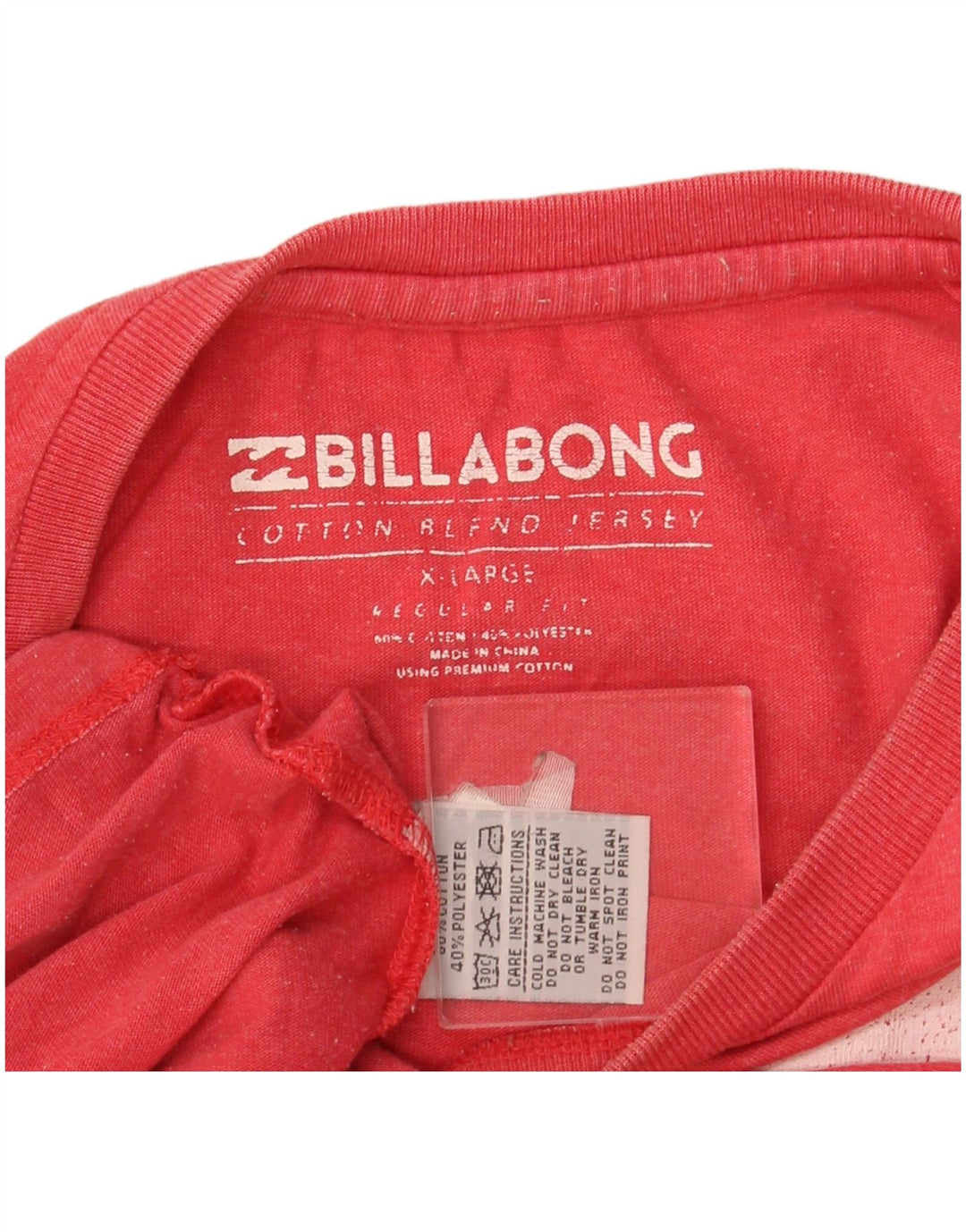BILLABONG Herre Grafisk T-Shirt Top XL Rød Bomuld