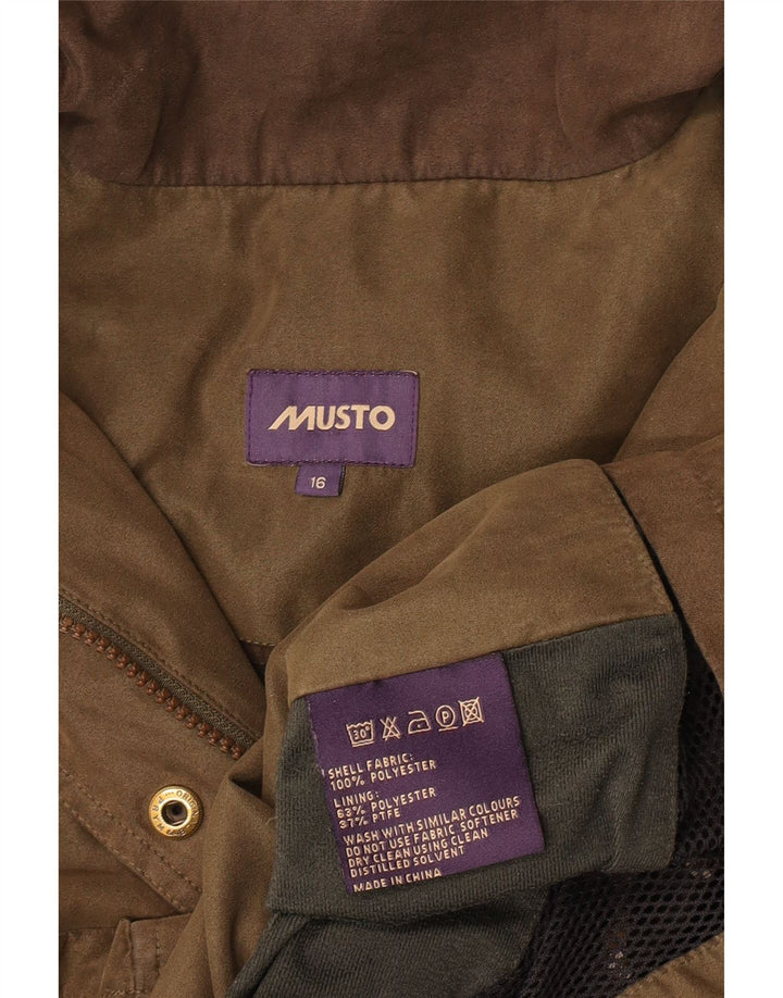 Musto Parkajakke med lynlås til kvinder UK 16 Stor Khaki Polyester Classic