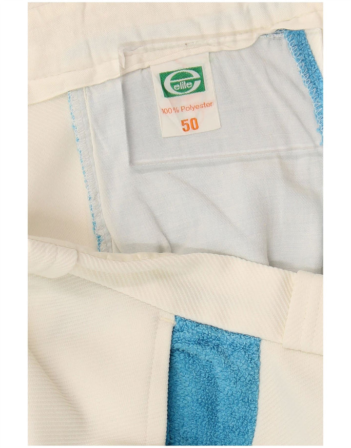 Elite Womens Casual Shorts IT 50 Large W34 White Colourblock Polyester