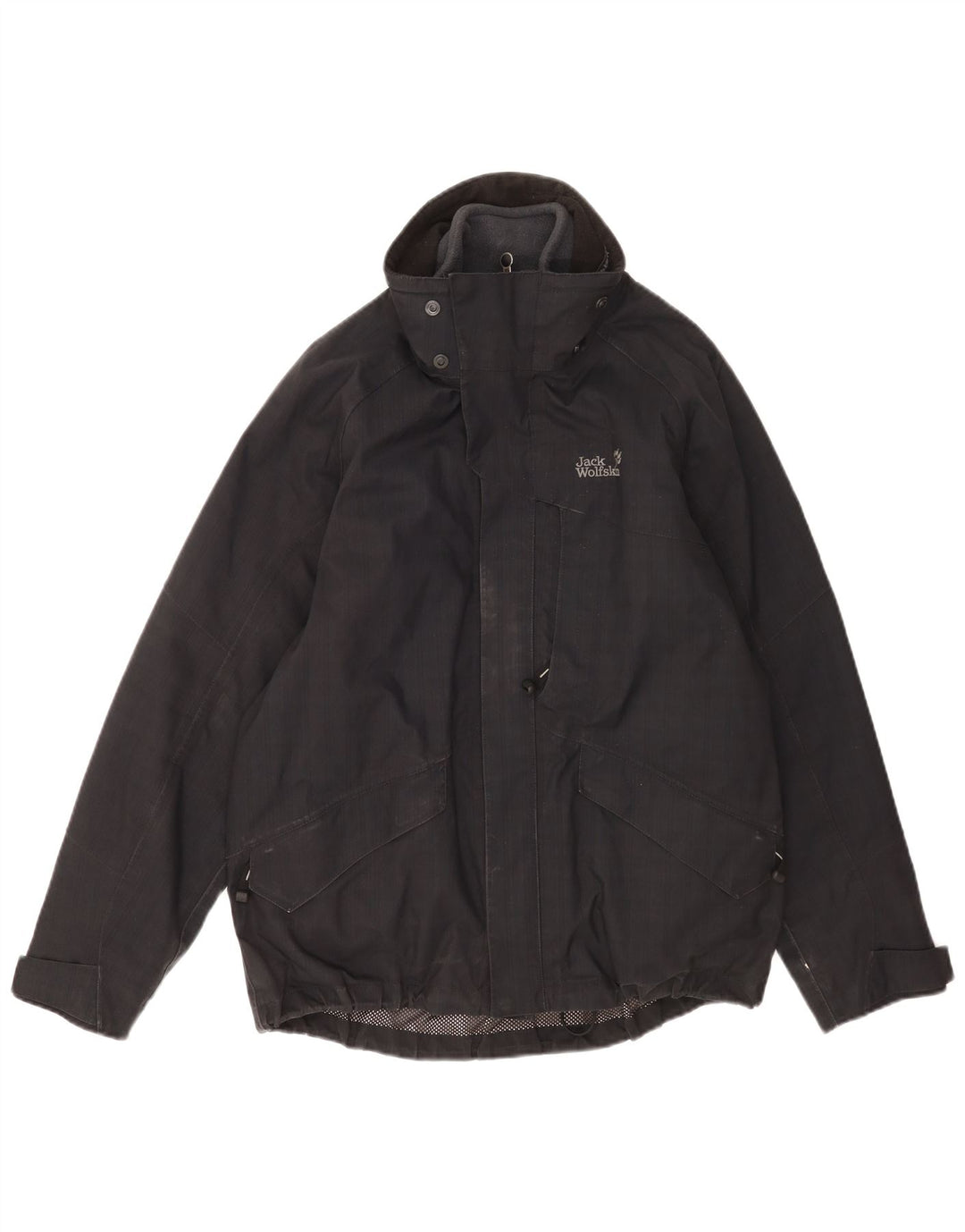 Jack Wolfskin Herre Windbreaker Jacket UK 36 Small Black Polyester