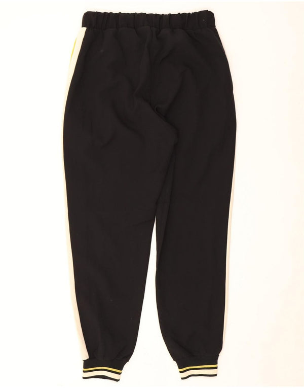 Zara Womens Tracksuit Trousers Joggers UK 8 Small Black Colourblock