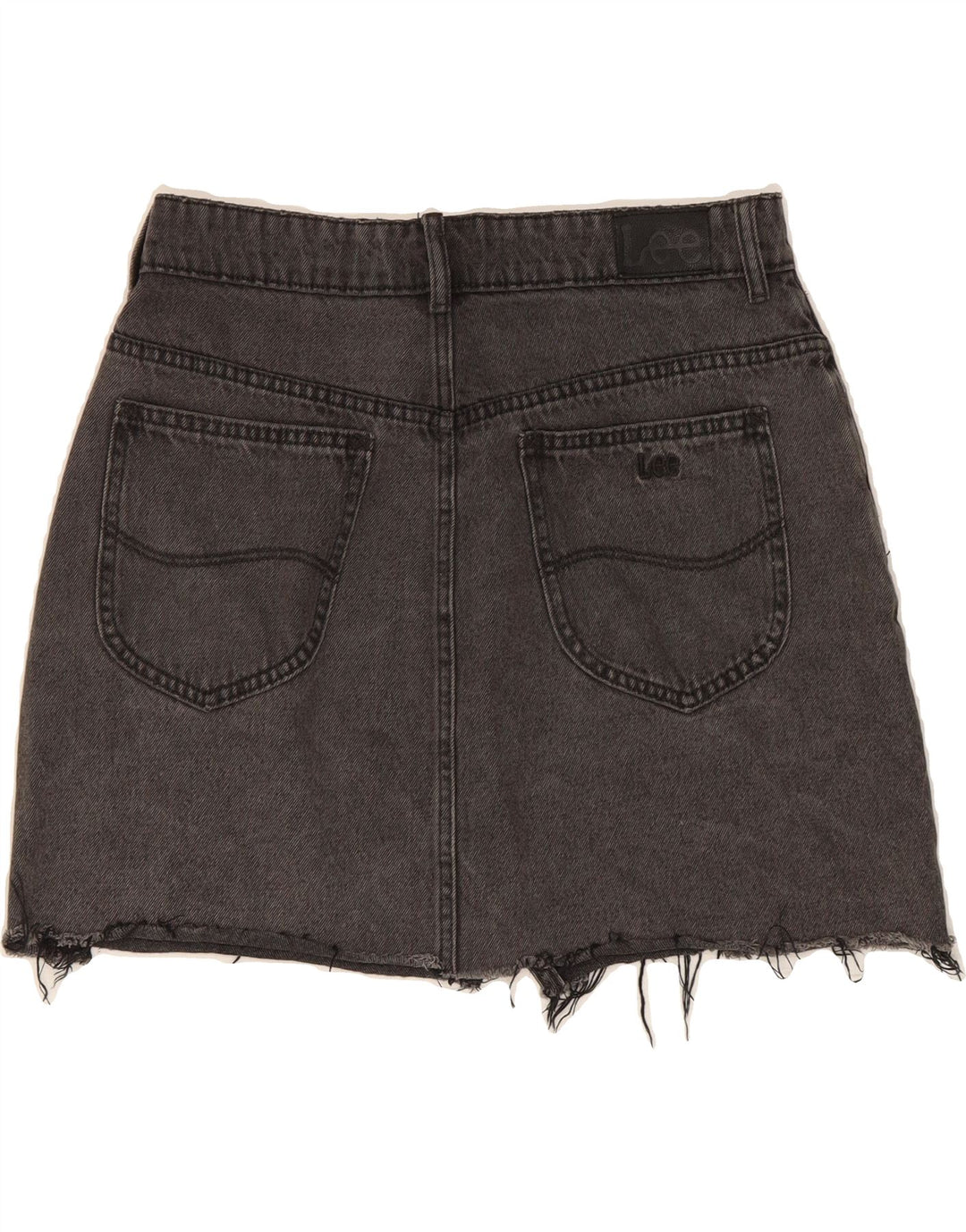 LEE Womens Denim Skirt US 11 Large W28 Grey Cotton Vintage Lee and Second-Hand Lee from Messina Hembry 
