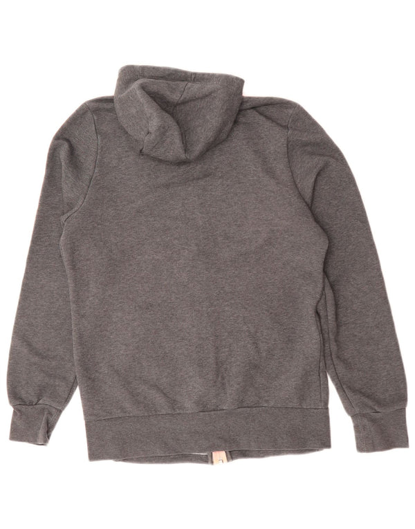 ADIDAS Girls Zip Hoodie Sweater 14-15 Years Grey Cotton