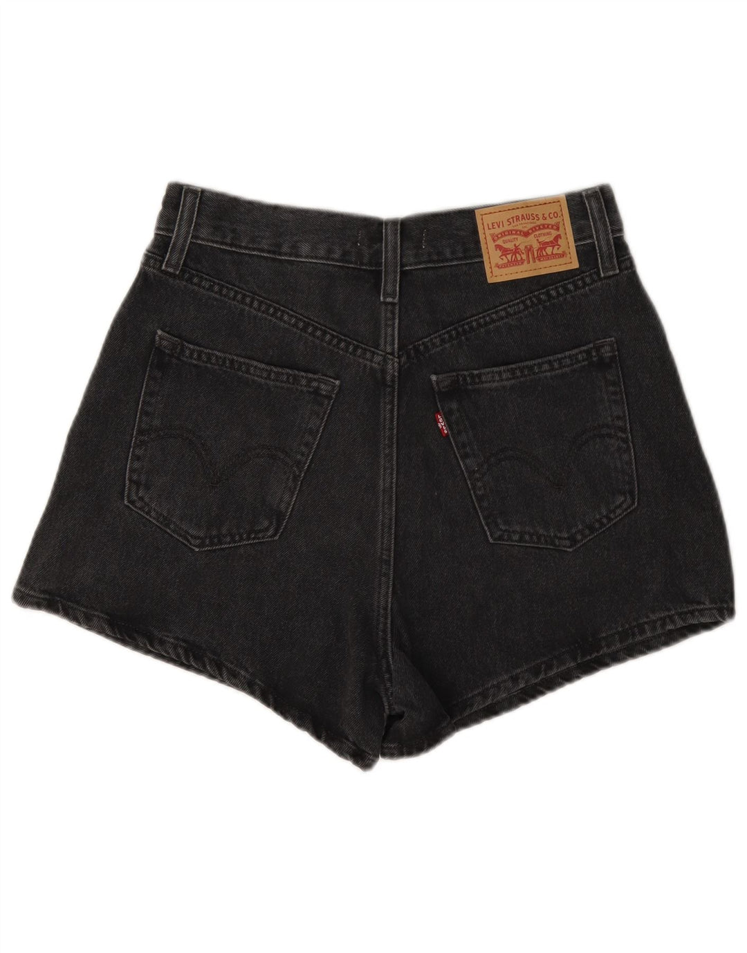 Levi's Dame Mom Højtaljede denimshorts W28 Medium Sort Bomuld