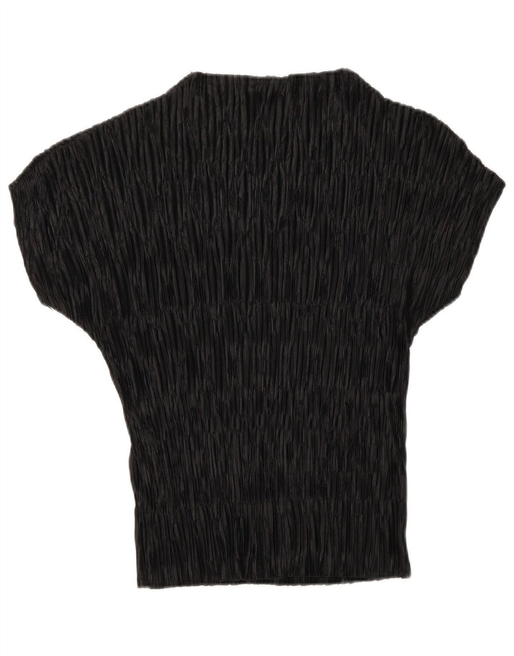 Zara Damebluse Top UK 10 Lille sortstribet polyester