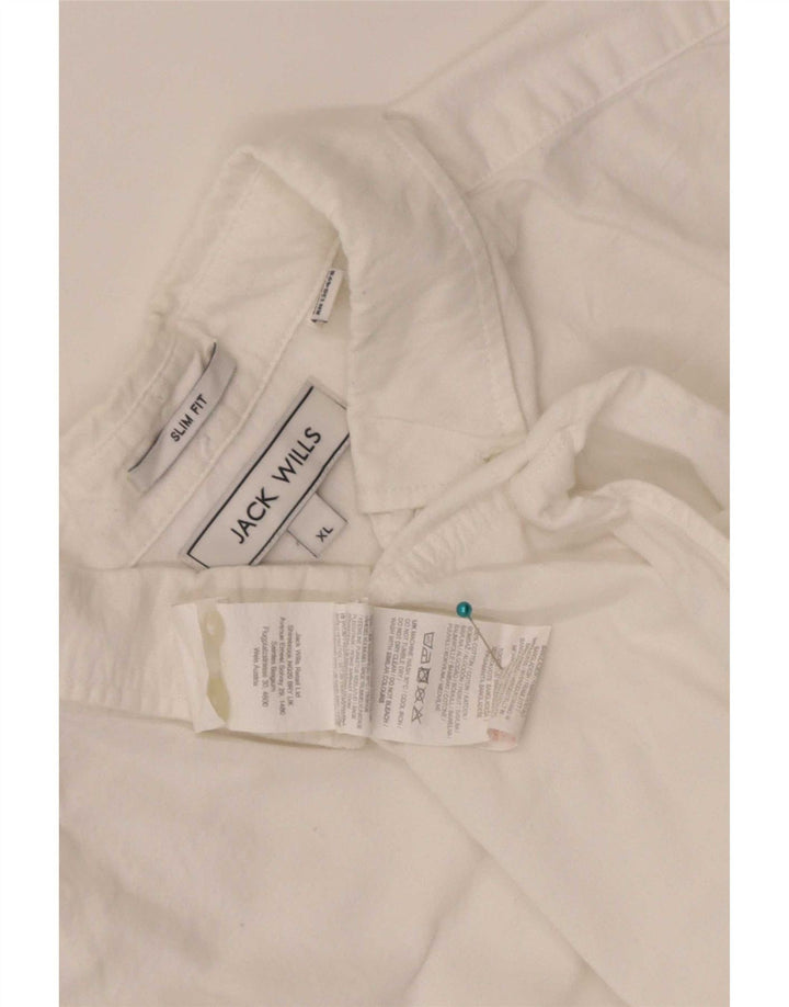 Jack Wills Herre Slim Fit skjorte XL hvid bomuld